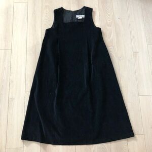 Vintage 90s Lady Madonna Velvet Maxi Dress in Black Size 12